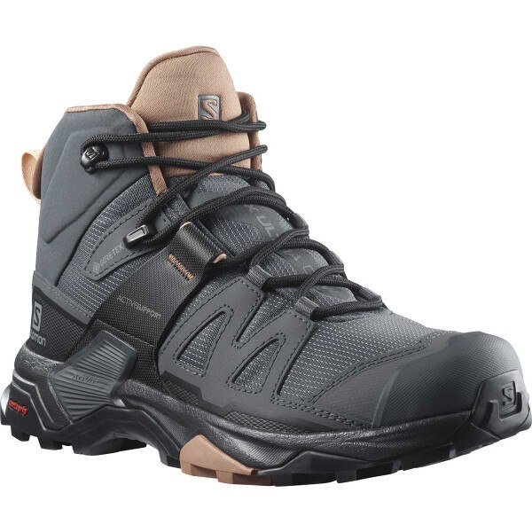 Salomon X Ultra 4 Mid GTX Hiking Shoe Women's in Ebony Mocha Mousse Almond Cream